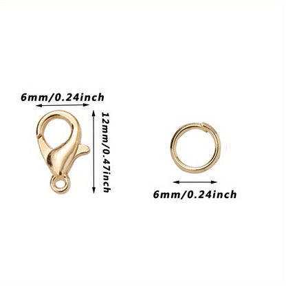 500-Piece Gold and Silver Lobster Clasp & Jump Ring Set