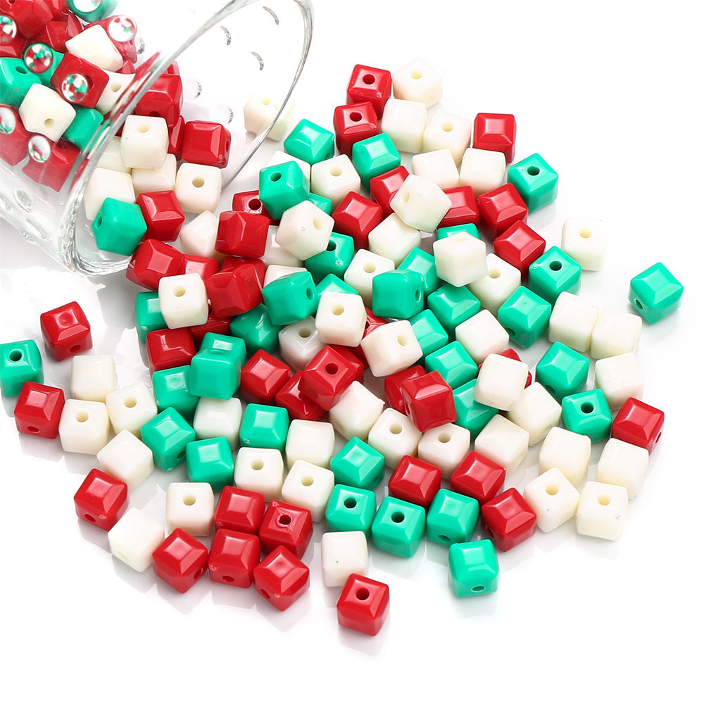 Mixed Luminous Square Acrylic Beads