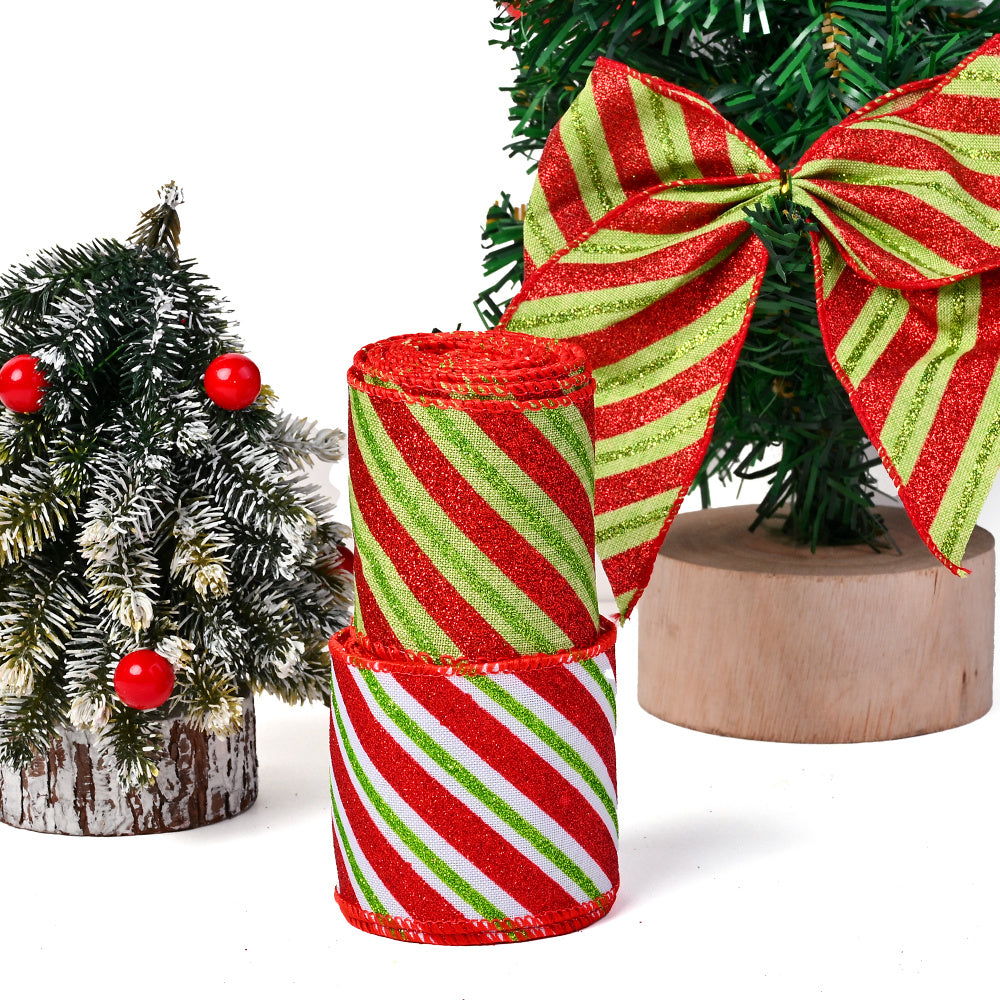 6x6.3 cm Red, Green and White Christmas Webbing