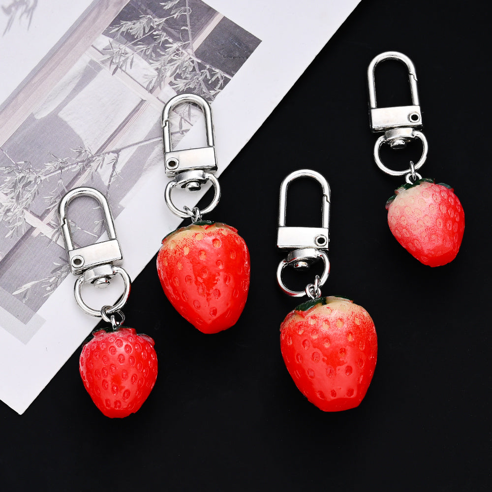 3D Strawberry Resin Pendant Charms
