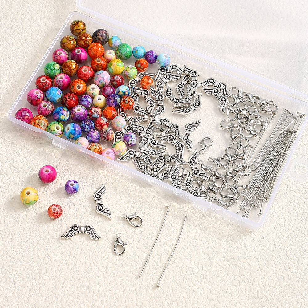 Retro Acrylic Round Bead Set with Tool Accessories