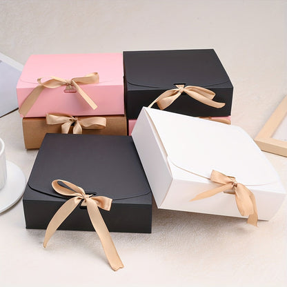 5-Piece Gift Packaging Boxes with Gold Ribbons