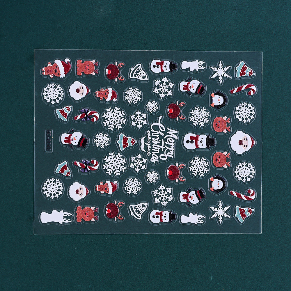 Christmas 5D Relief Nail Art Stickers