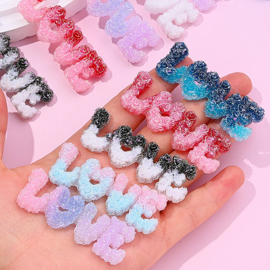 Glow LOVE Resin Letter Patches