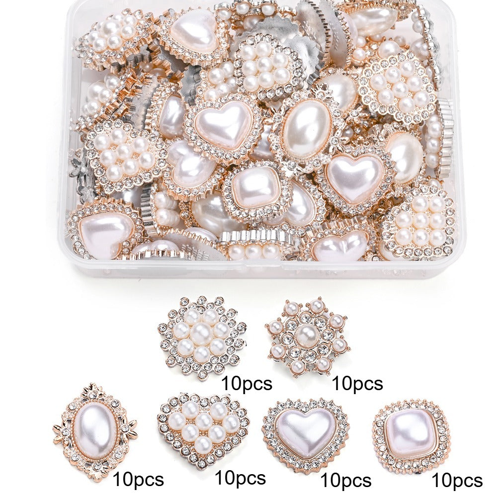 Acrylic Imitation Pearl Rhinestone Flatback Bead Set