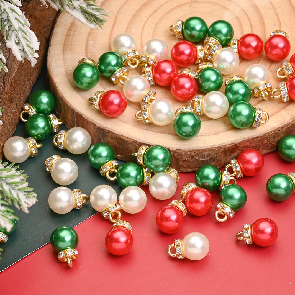 10x14 mm Christmas Acrylic Rhinestone Pendant Charms