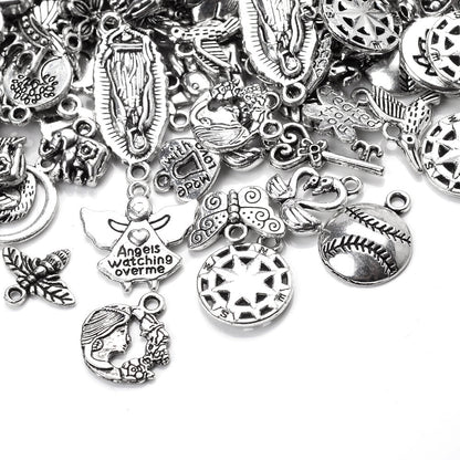 150 g Mixed Silver Charms Set