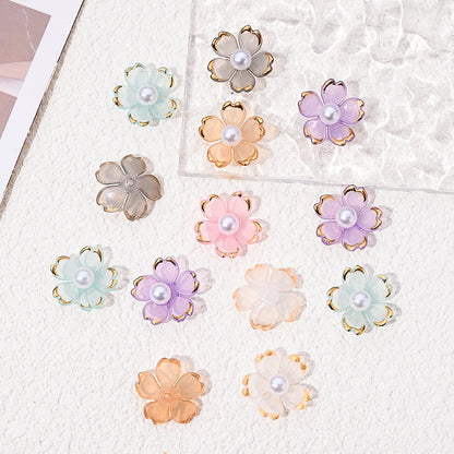 Colorful Cherry Blossom Acrylic Beads