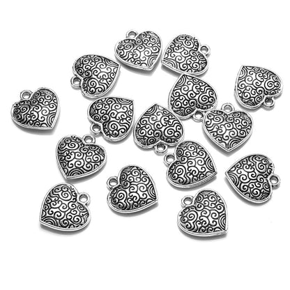 Retro Heart Alloy Pendants