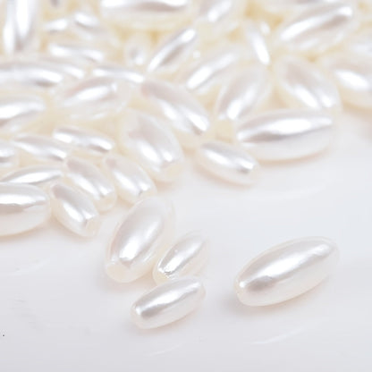 Beige Oval Acrylic Rice Beads