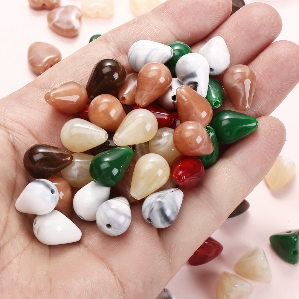 Two-Color Marble Acrylic Beads