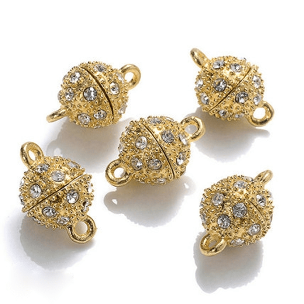 5 Pairs 14×8mm Rhinestone Magnetic Jewelry Clasps