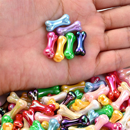 Colorful UV-Plated Bone-Shaped Acrylic Spacer Beads