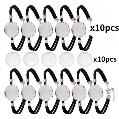 20/32PCS 20mm PU Leather Bracelet Blanks for DIY Jewelry