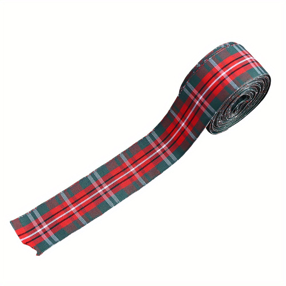 Christmas Plaid Polyester Ribbon