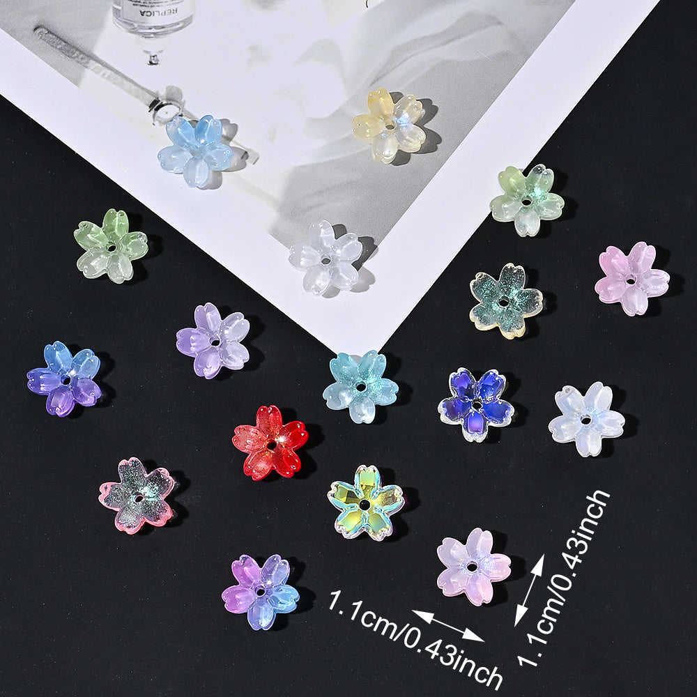 Gradient Sakura Glass Flower Beads