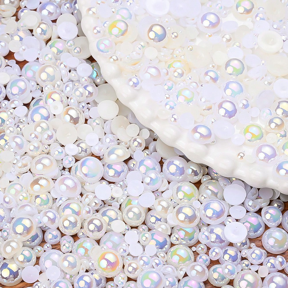 AB Rhinestone Flat Back Pearl Beads