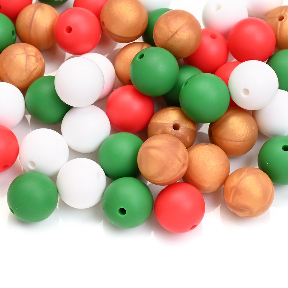Christmas Silicone Round Beads
