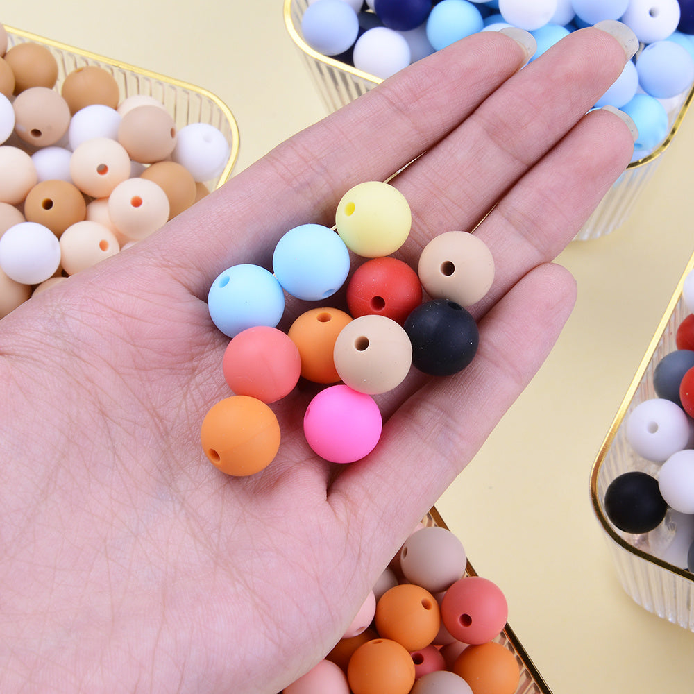 12 mm Rainbow Silicone Beads