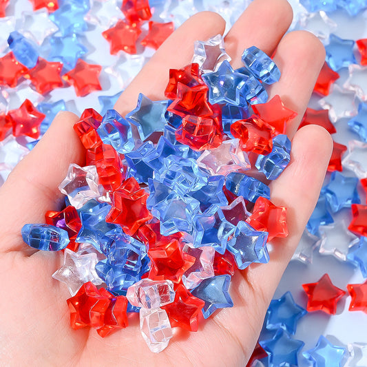 Patriotic Star Acrylic Beads