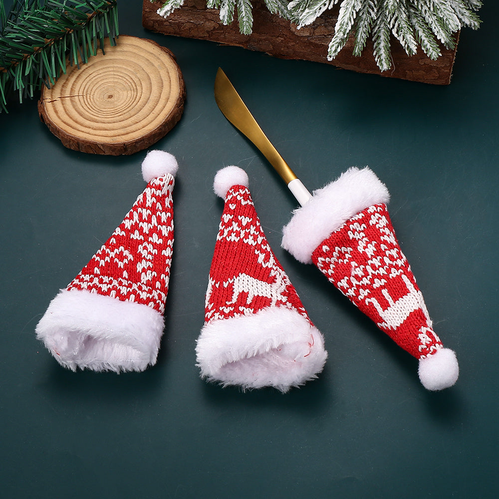 Christmas Knit Santa Hat Cutlery Holder