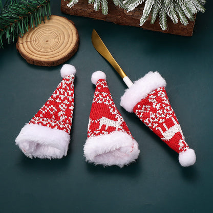 Christmas Knit Santa Hat Cutlery Holder