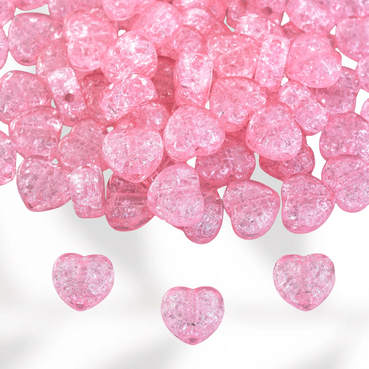 Acrylic Heart-Shaped Spacer Beads