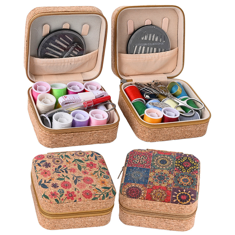 Retro Sewing Kit with Zipper Case