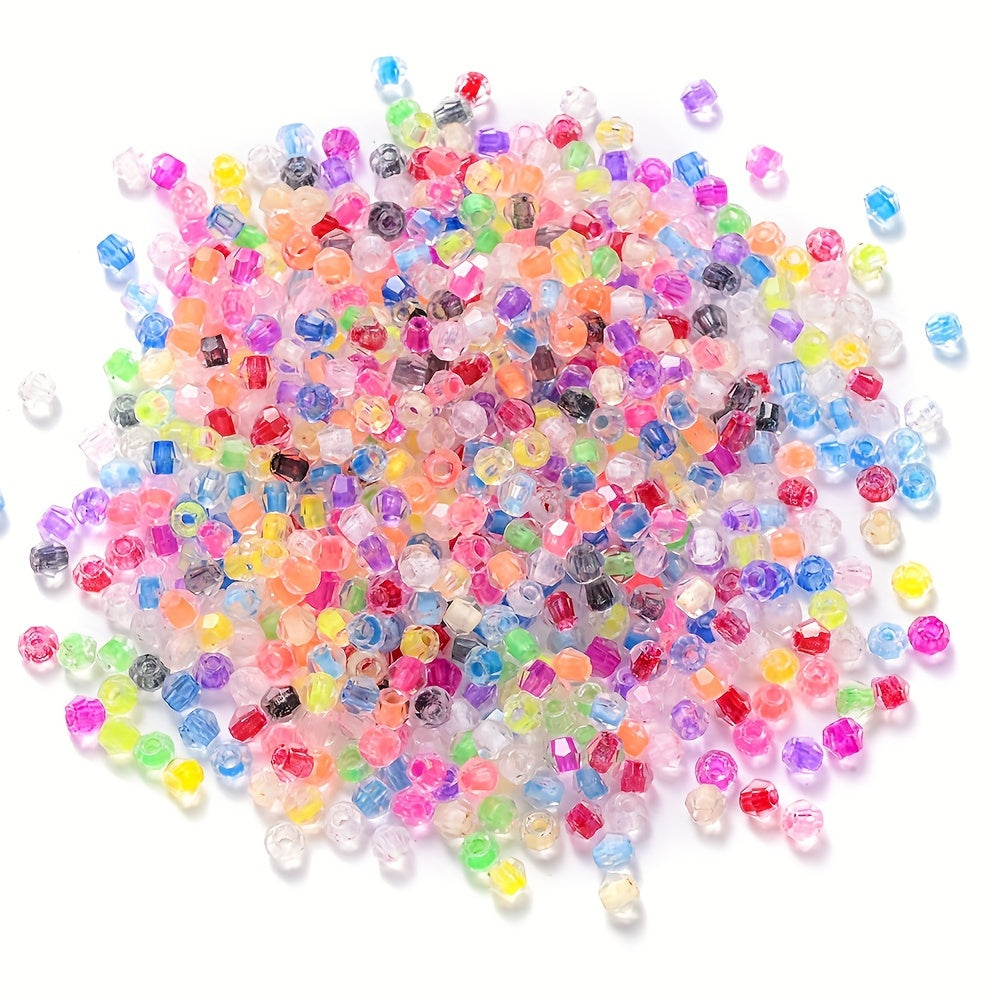 Transparent 4 mm Diamond-Shaped Glass Beads