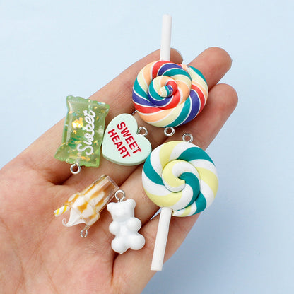 Resin Candy Pendant Charms Set