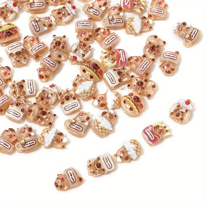 Brown Capybara Resin Patch Beads