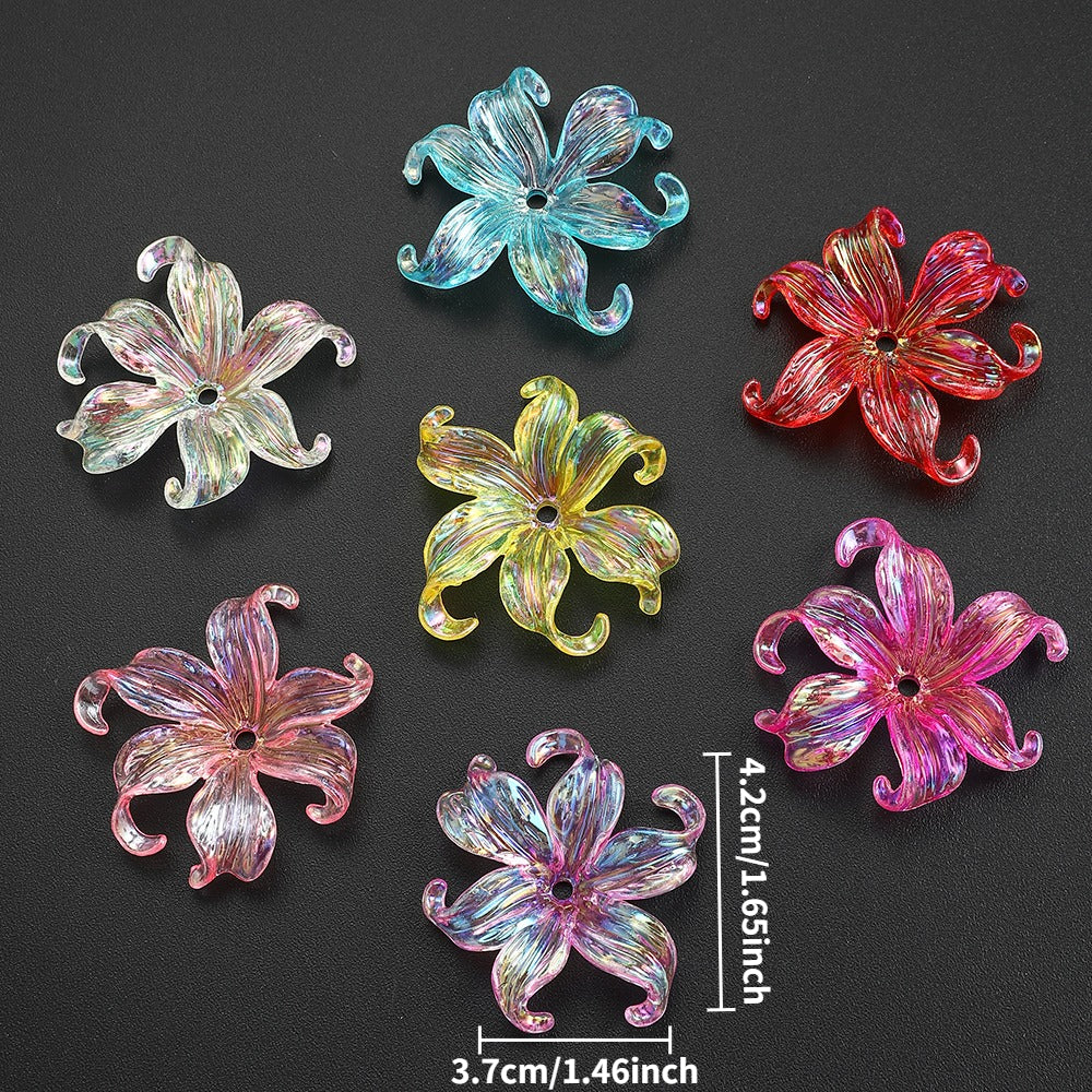 Acrylic AB Iridescent Petal Beads