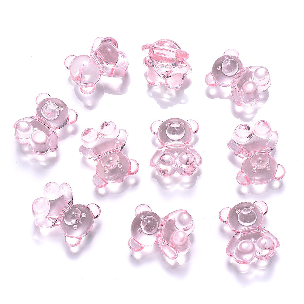 10/20pcs 10x18mm Acrylic Clear Small Bear Shaped Beads