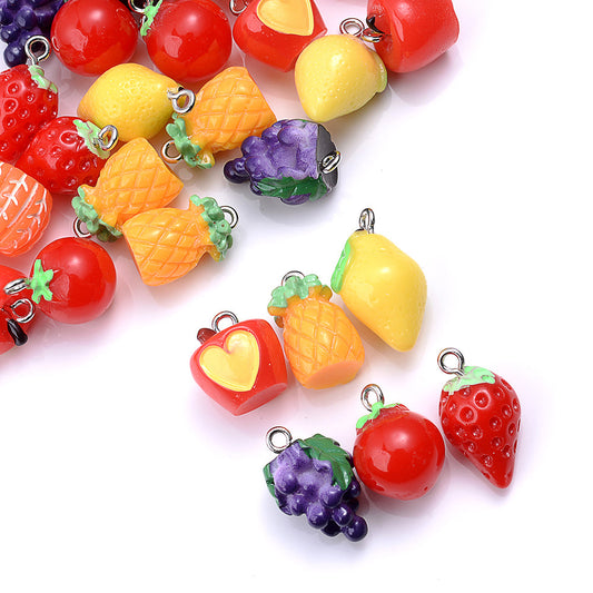 3D Fruit Resin Pendant Charms