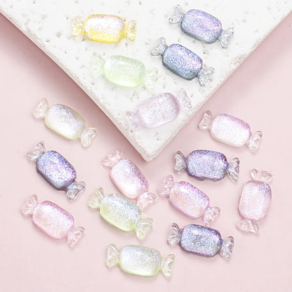 100PCS 11×5mm Glitter Candy Resin Embellishments