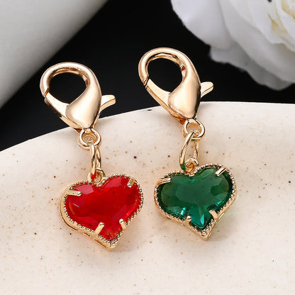 Colorful Crystal Heart Pendant Charms