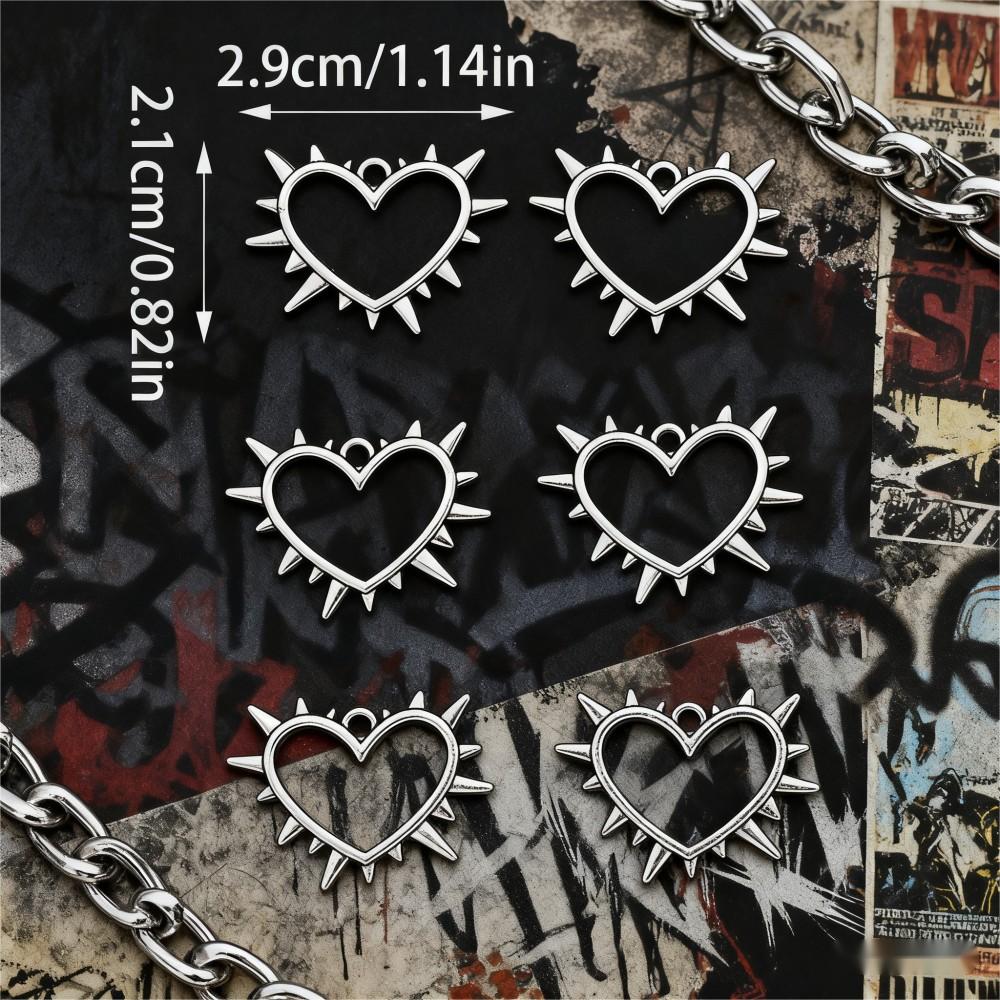 20PCS Gothic Thorn Heart Connector Charm Set