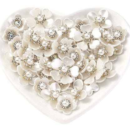 25-Piece Sparkling Rhinestone Flower Flatback Beads