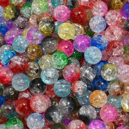 100PCS 8mm Round Cracked Acrylic Bead Set