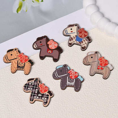 Lucky Horse Wooden Pendants