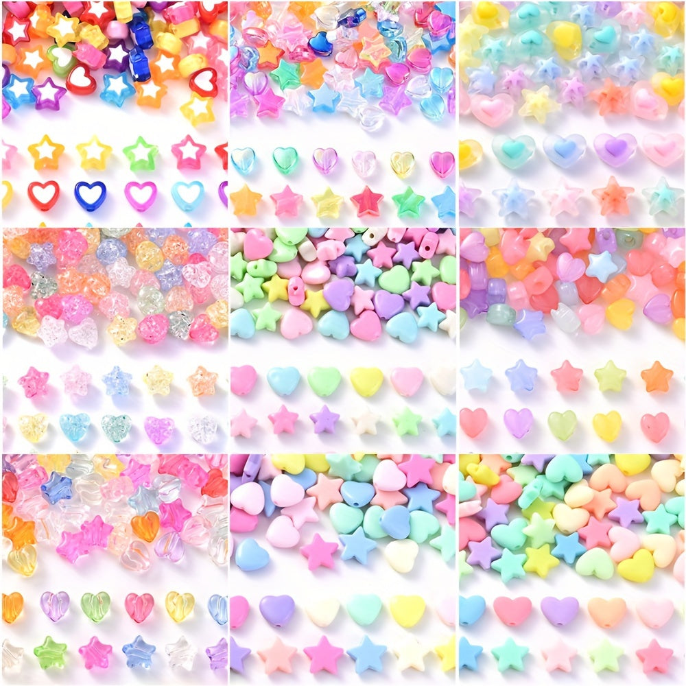 Heart Star Acrylic Beads