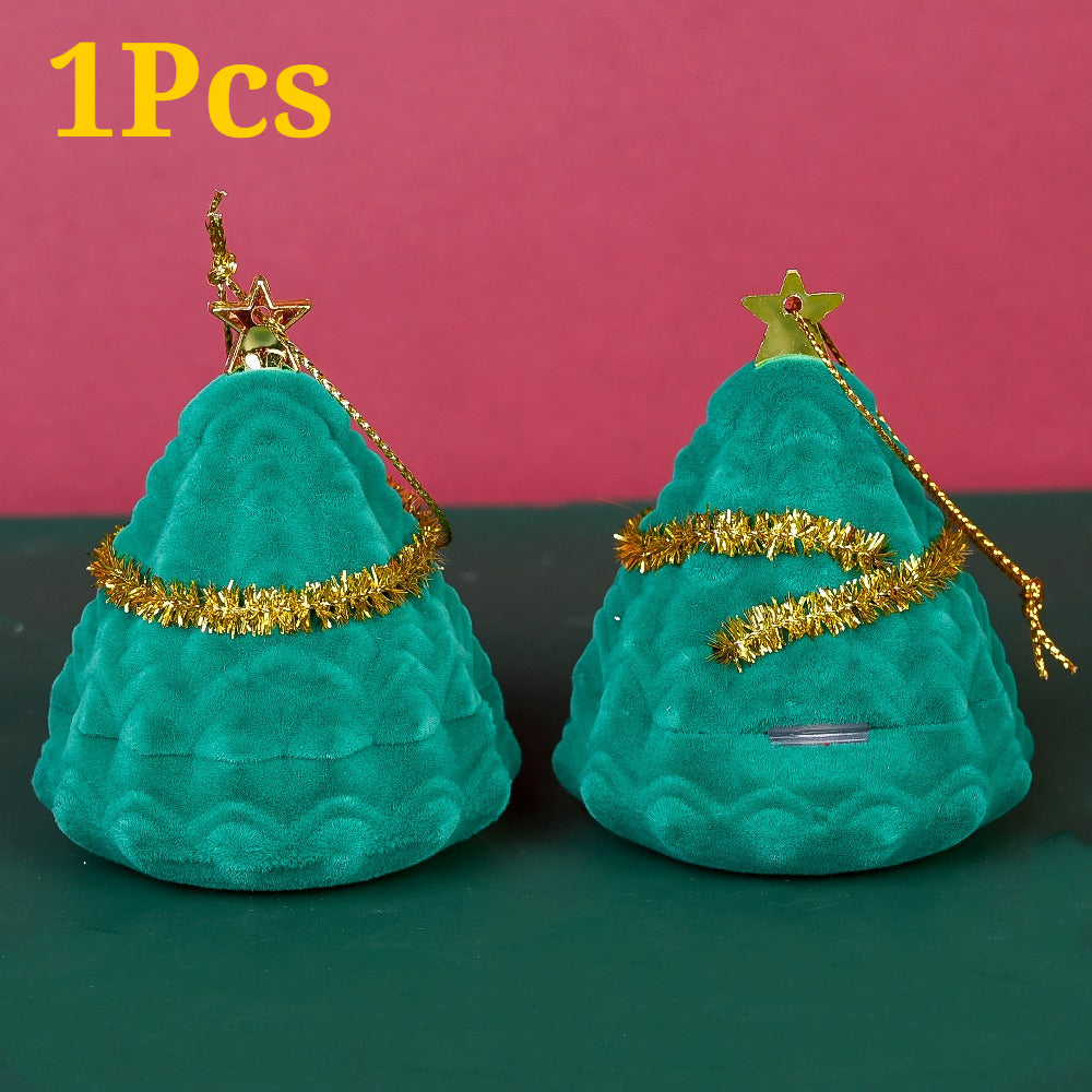 Christmas Tree & Gold Character Jewelry Box