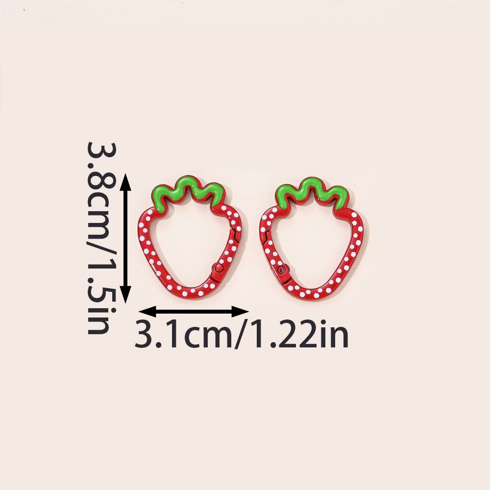 Polka Dot Strawberry Zinc Alloy Key Rings