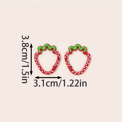 Polka Dot Strawberry Zinc Alloy Key Rings