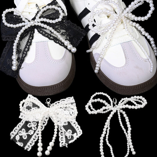 Lace Pearl Bow Keychains