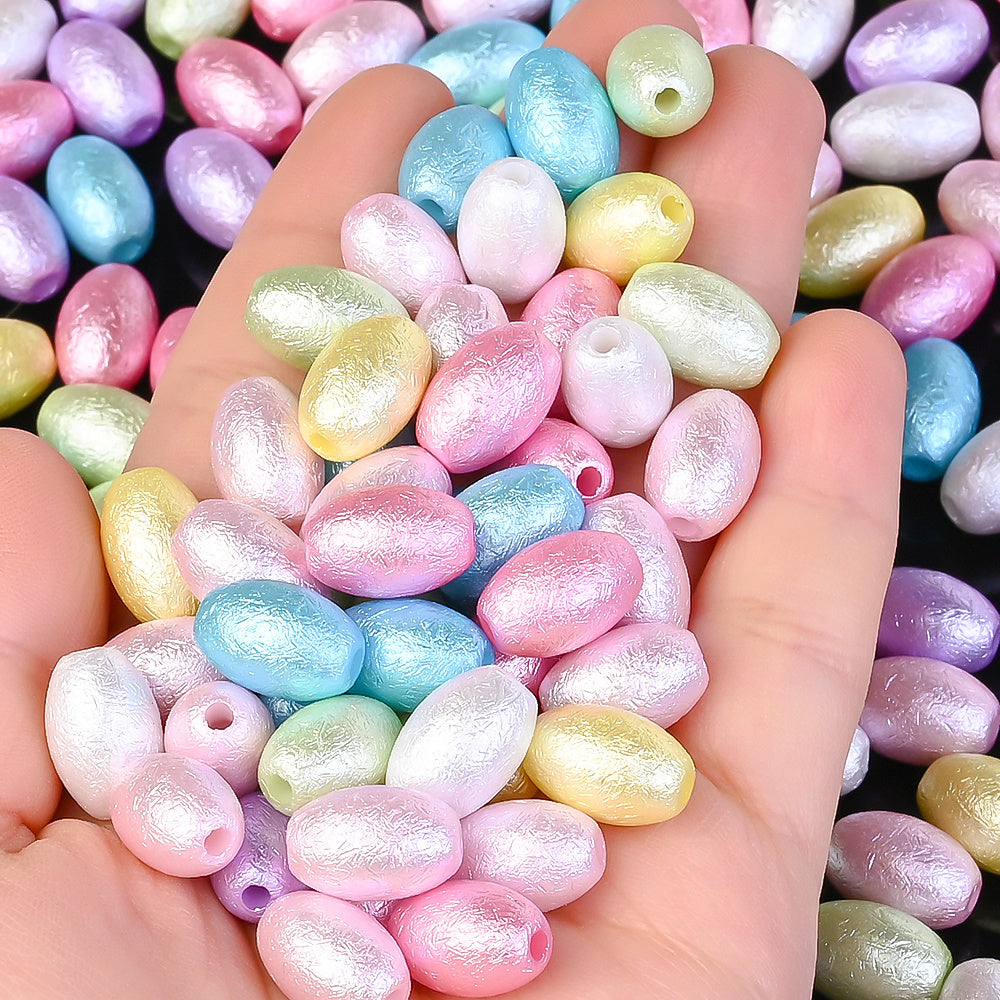 Acrylic Wrinkle Oval Beads