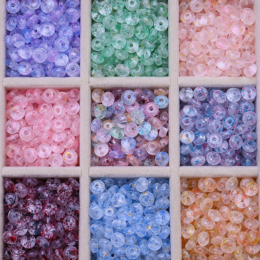 Transparent Gold Foil Glass Beads