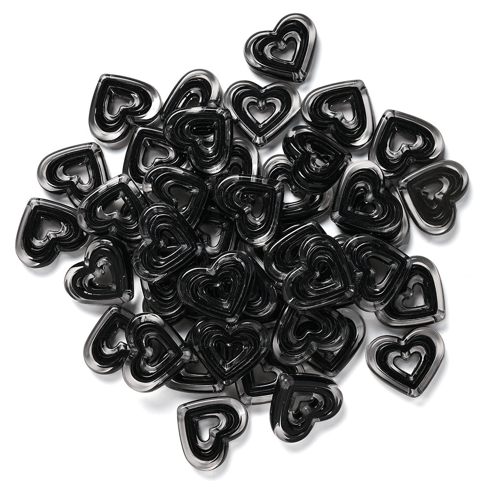 Acrylic Heart-Shaped Beads