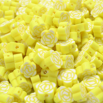 Mixed Rose Polymer Clay Spacer Beads