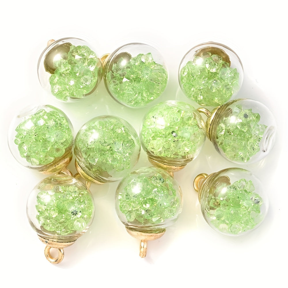 Rhinestone Glass Ball Pendants